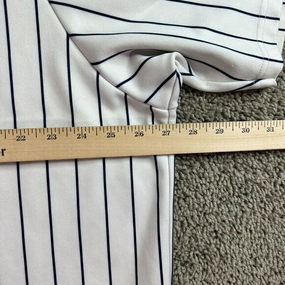New York Yankees Majestic Jersey Mens XXL 2X White Alex Rodriguez Pin Stripe * - Picture 15 of 16